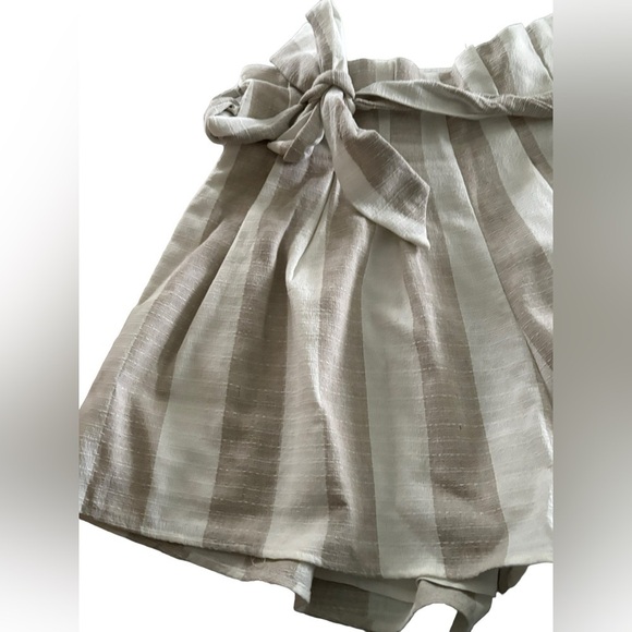 Blu Ivy Zip Back Young Contemporary Striped Neutral Wide Leg Shirt With Tie Belt - Picture 7 of 9